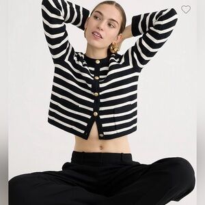 J Crew Emilie sweater lady jacket in stripe